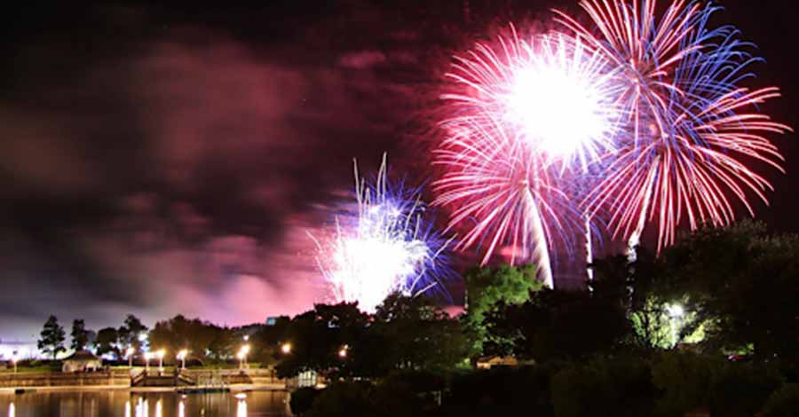 A fireworks display.